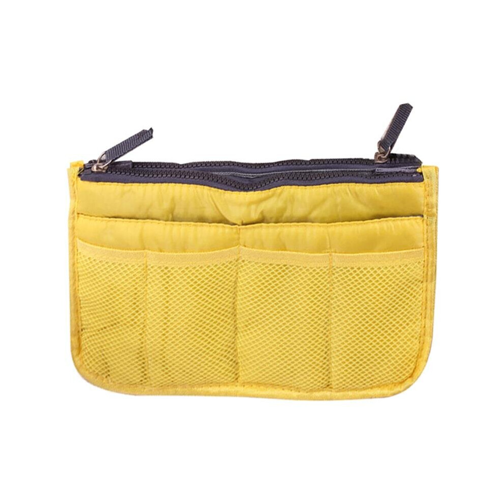 Brown Organizer Insert Bag Women Nylon Travel Insert Organizer Handbag Purse Large Liner Lady Makeup Cosmetic Bag Female Tote