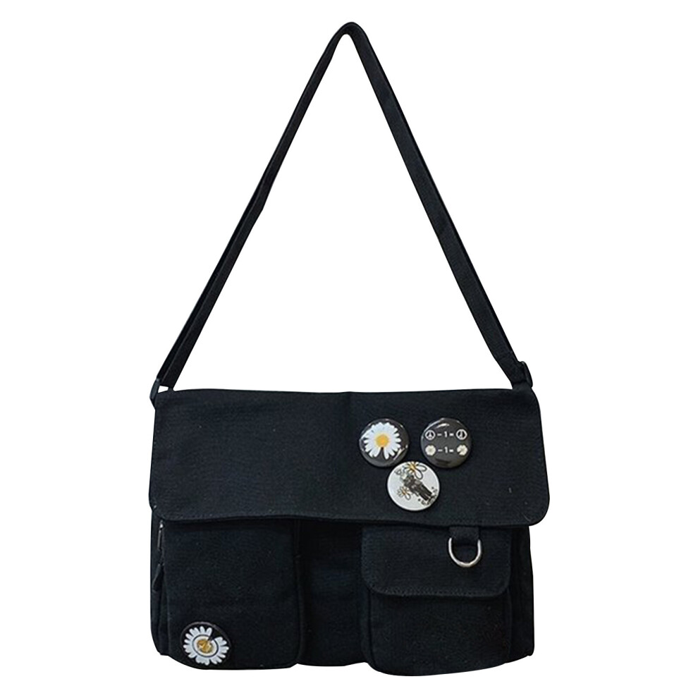 Shoulder Bag Boys Girls Portable Canvas Casual Large Capacity Solid Adjustable Strap Cross Body Gift Outdoor Daily-image-OPC-PBSK5ZJ-NEW