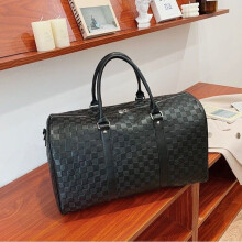 moto high-capacity cash bag travel bag handbag luggage bags commercial travel duffle PU boarding bag Plaid Checkerboard