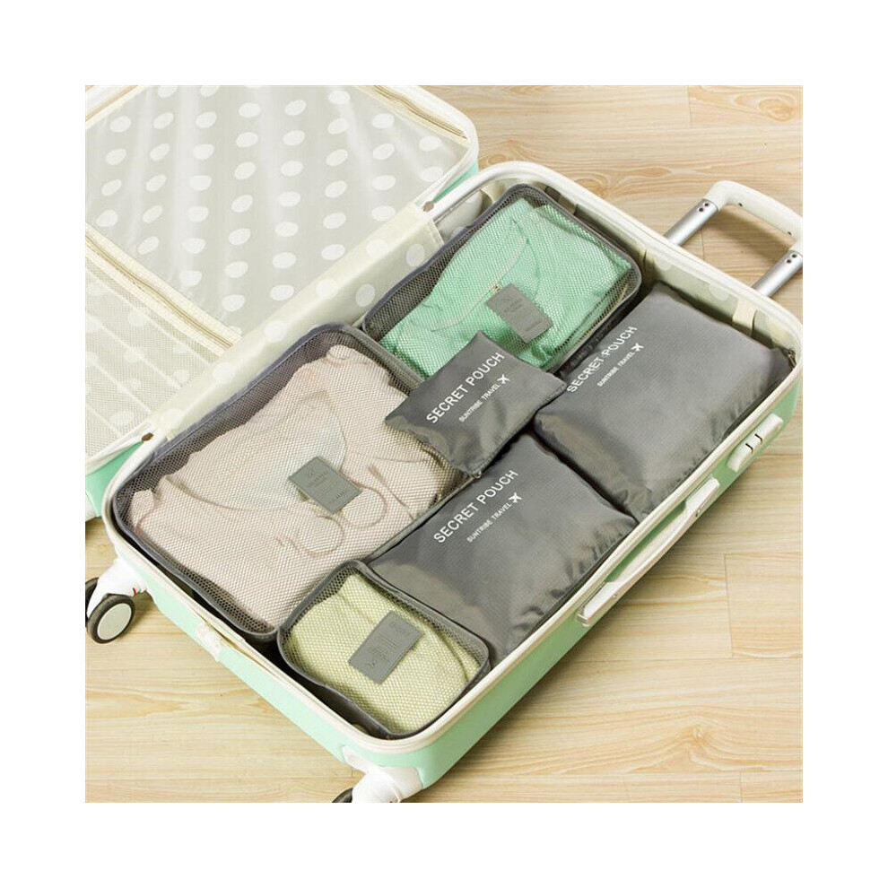 6pcs Travel Bags Waterproof Clothes Storage Luggage Organizer Pouch Packing Cube High Capacity Travel Set Weekend Bag-image-OPC-PBSK7S9-NEW