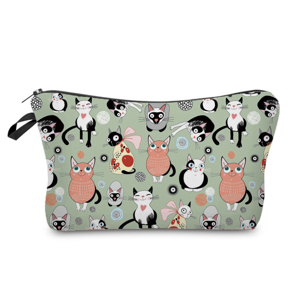 Lovely Animal Printed Women's Bag Chubby Cat Makeup Bag Casual Eco Cosmetic Bags High Pencil Cases Organizer