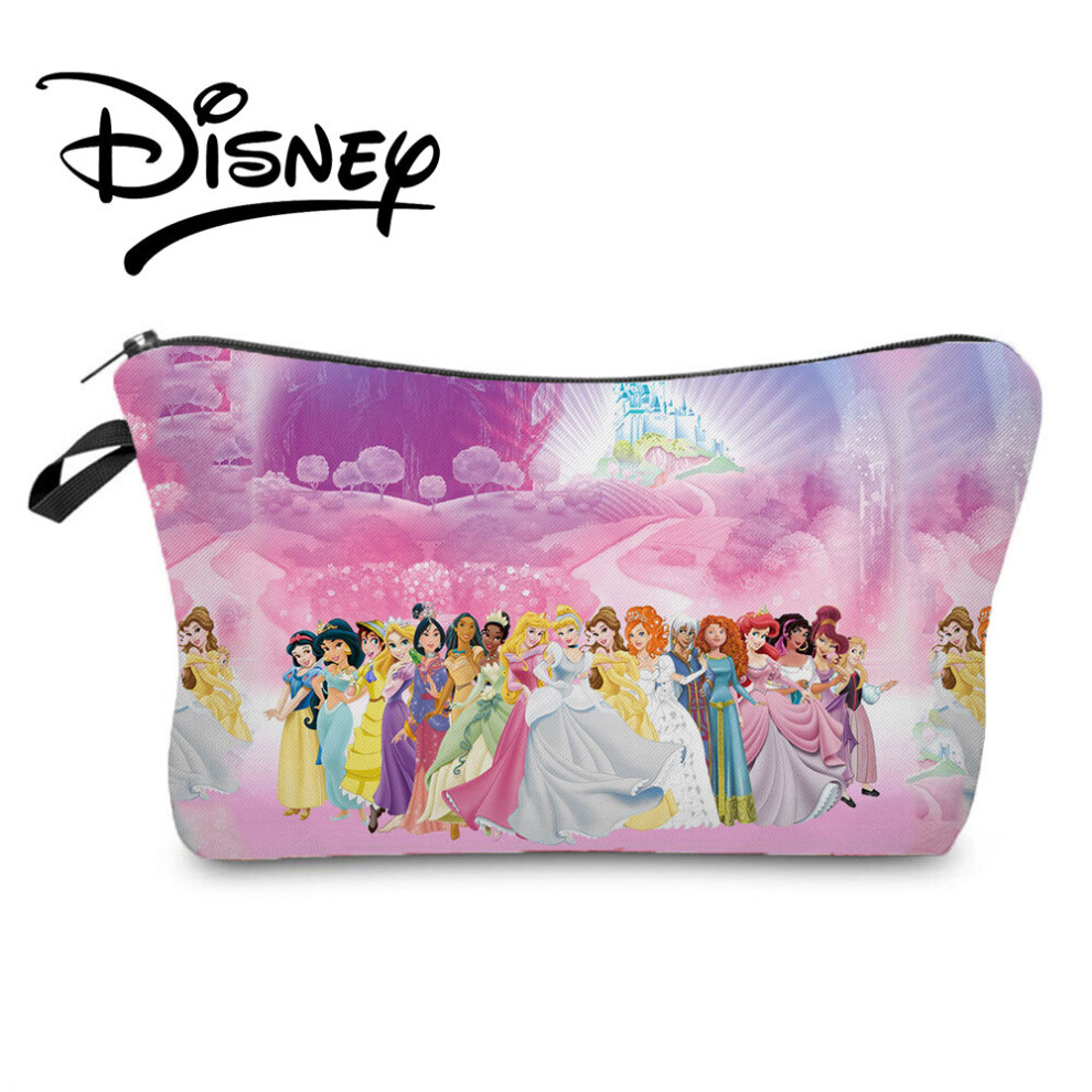 Princess Printed Makeup Bag Cartoon Storage Bag Polyester Cosmetic Bags Girl Pencil Case Child Candy Bag