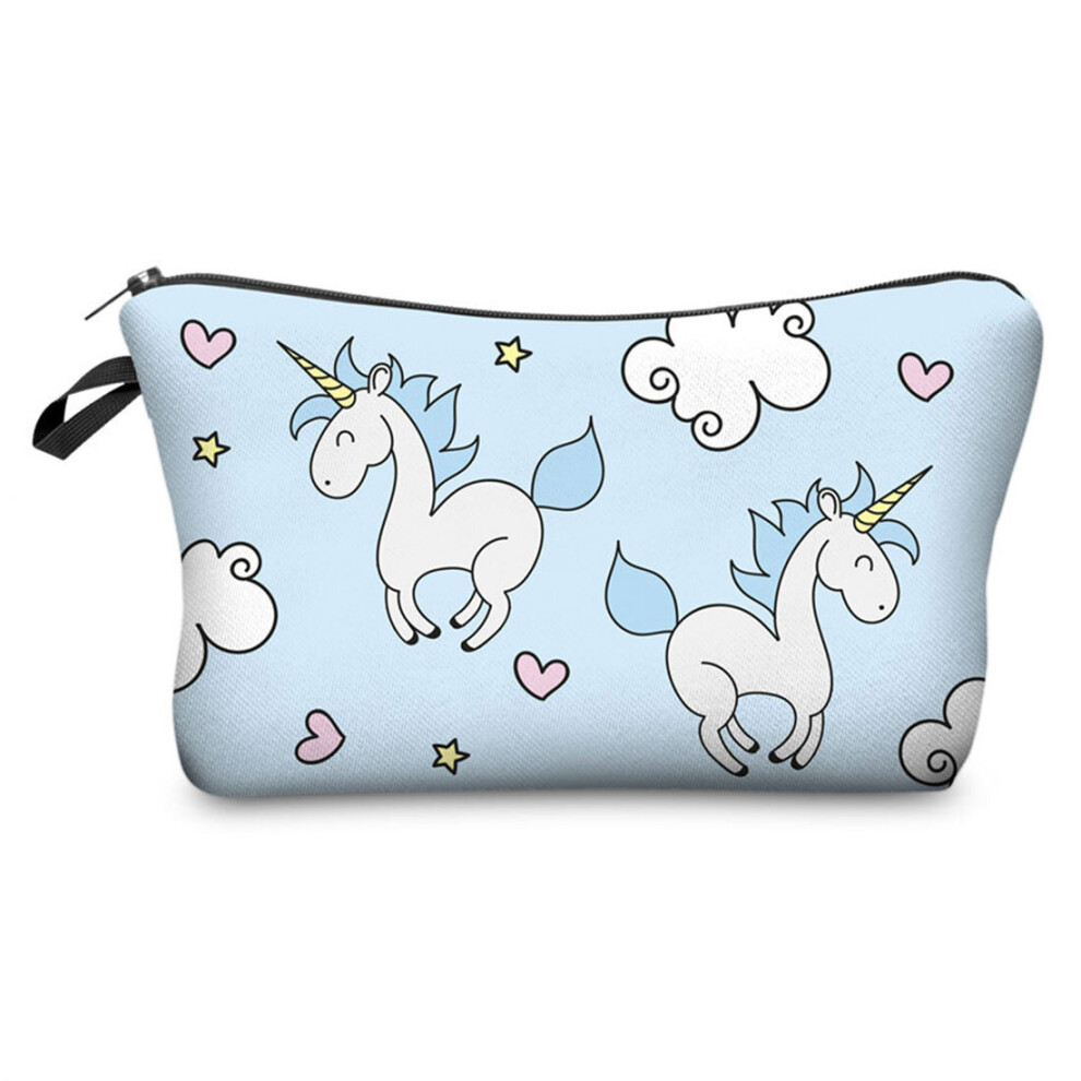 Brown Printing Unicorn Cosmetic Bag Multicolor Pattern Cosmetics Pouchs For Travel Ladies Pouch Women Waterproof Makeup Bag