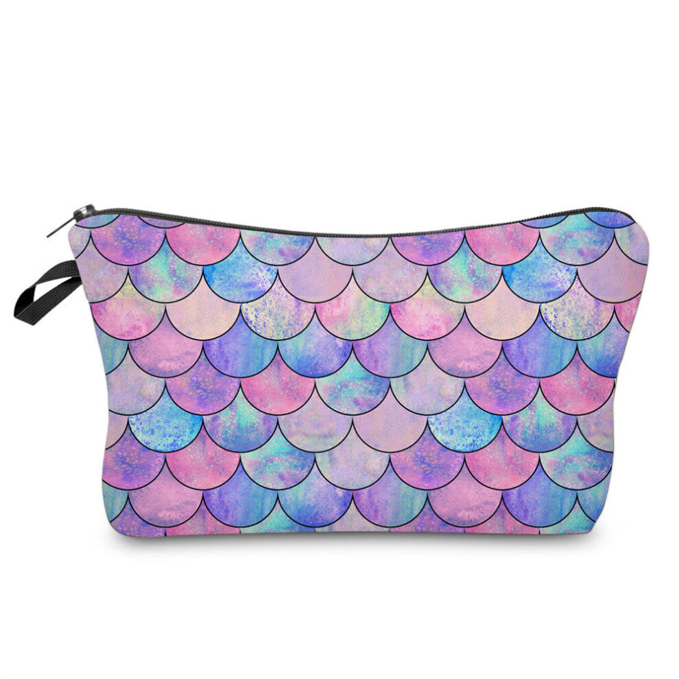 Deanfun Gorgeous Cosmetic Bag Mermaid Scales Pattern Makeup Organizer Bag For Women 52228
