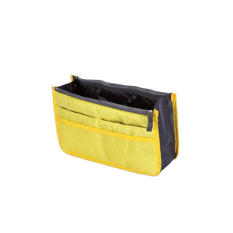 Brown Organizer Insert Bag Women Nylon Travel Insert Organizer Handbag Purse Large Liner Lady Makeup Cosmetic Bag Female Tote