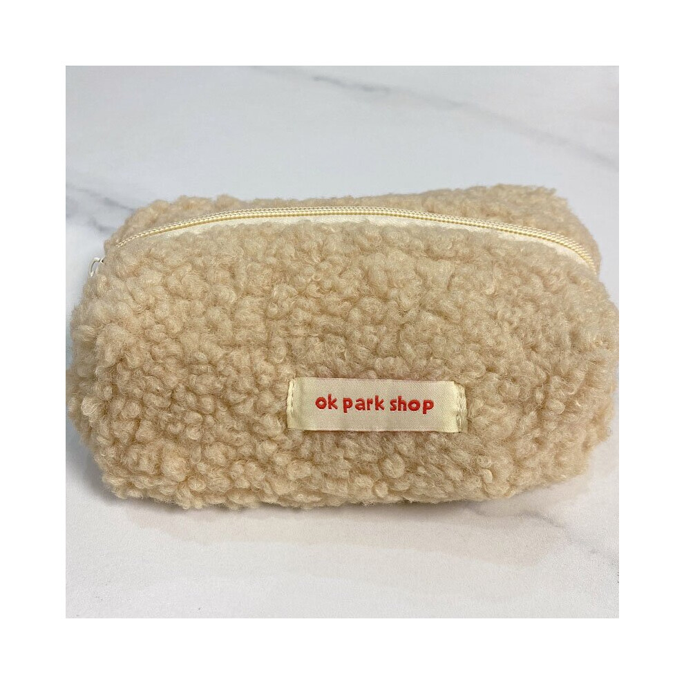 Lamb Hair Cosmetic Bag Plush Storage Stationery Bag Large Capacity Travel Cosmetic Bag Makeup Organizer
