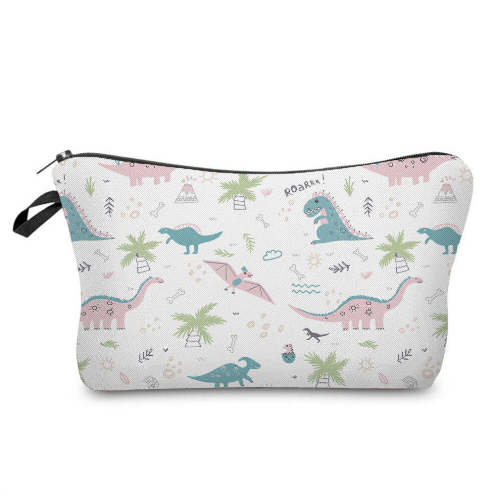 Cartoon Animal Dinosaur Cosmetic Bags Heat Transfer Kid Gift Candy Bag Travel Portable Organizer Makeup Bag Female