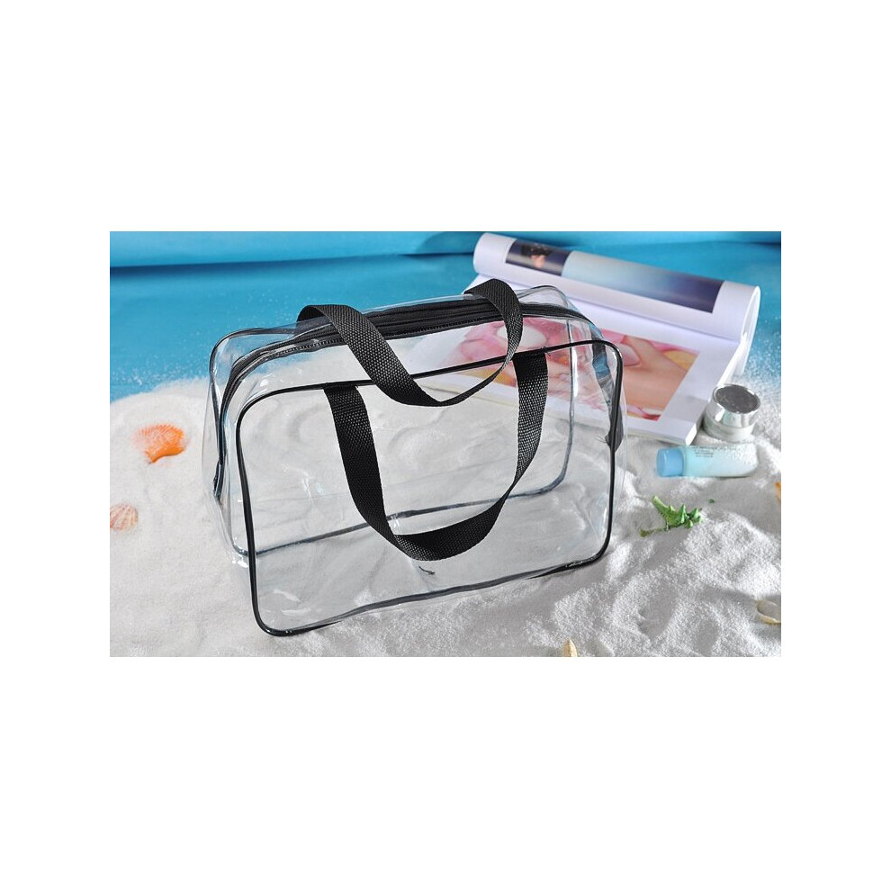 Multicoloured Women Men Transparent Pvc Jelly Bag Travel Zipper Cosmetic Makeup Bag Tote 3Size