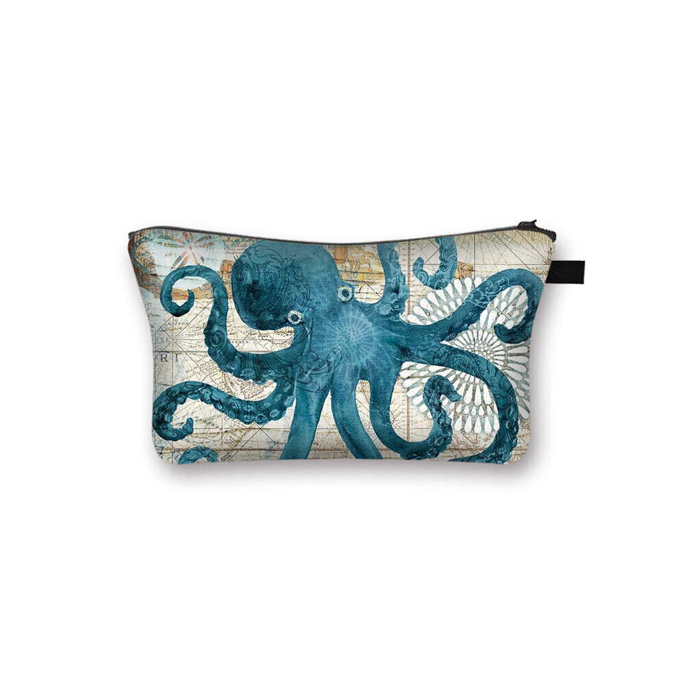 Octopus/ sea turtle/ seahorse print cosmetic bag woman Cosmetic case ladies makeup bags girls up case travel makeup bag