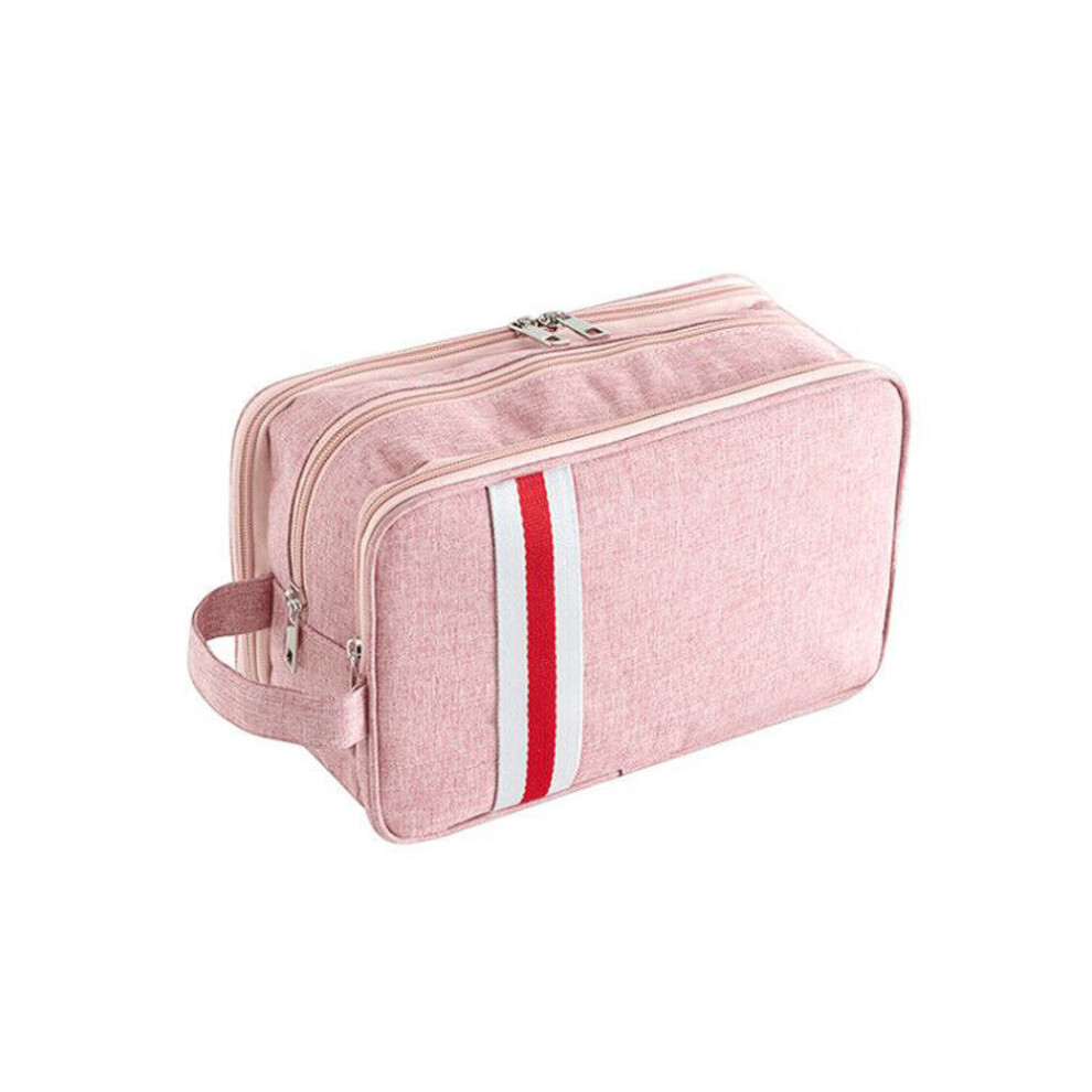 (beige, 2XL) Travel Wash Bag 3 Layer Waterproof with Zipper Cosmetic Bag for Men&Women,Large Capacity Dry&Wet Separate Portable Storage Bag-image-OPC-PBSK9C6-NEW