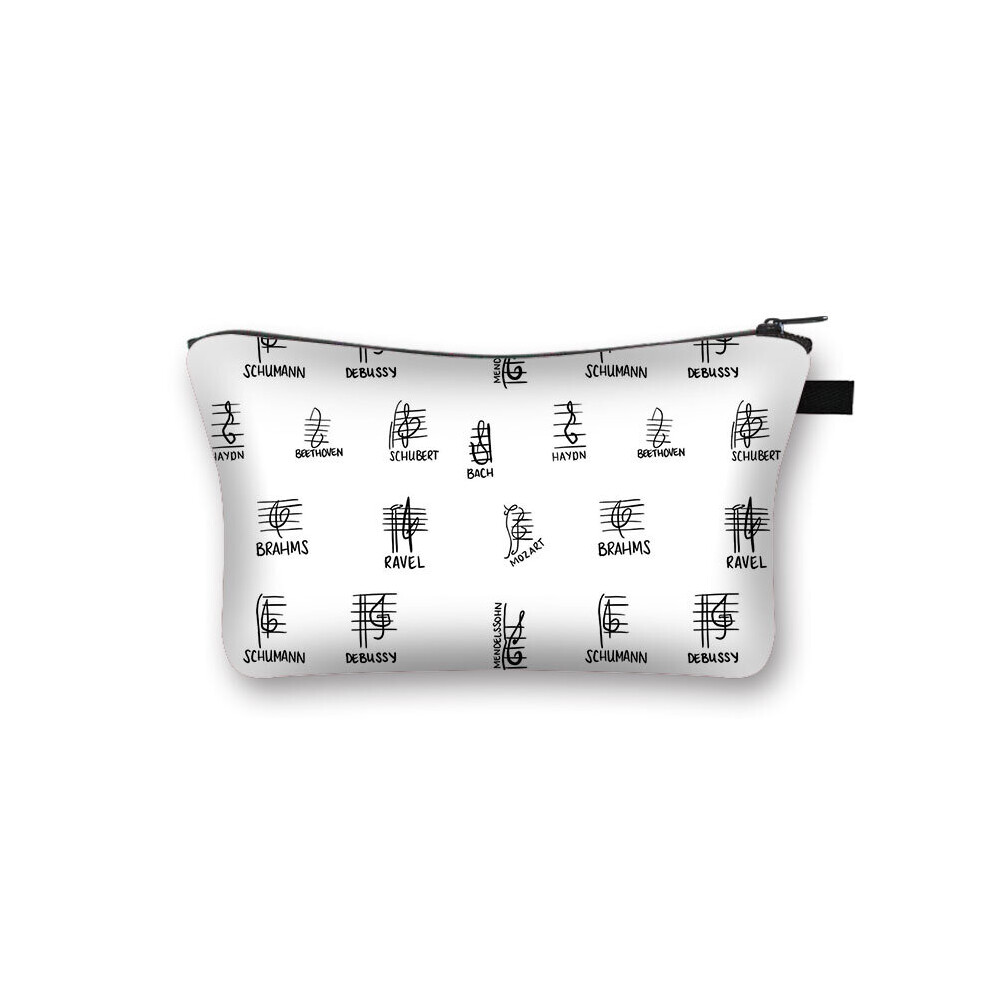 Music Notes Cosmetic Case Women Makeup Bags Piano / Guitar Ladies Storage Bags for Travel Female Cosmetic Organizers Bag