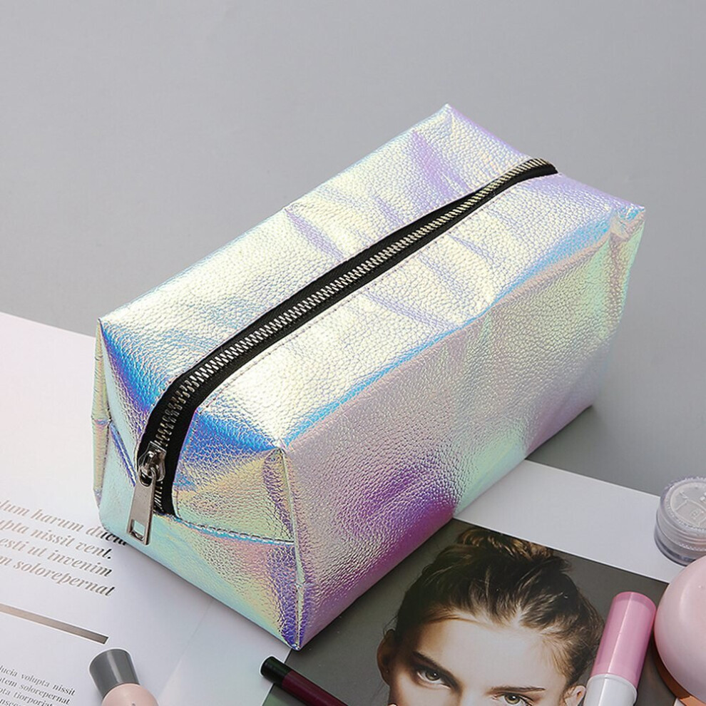 fish scale pattern laser PU cosmetic bag women wash storage bag cosmetic cases casual travel makeup bag