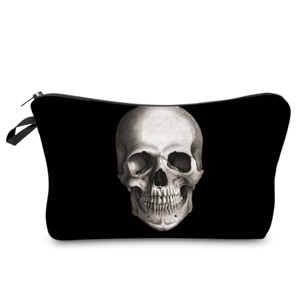 Pattern Cosmetics Bags Skull Printed Makeup Bag Halloween Portable Candy Bag High Storage Bag Gift