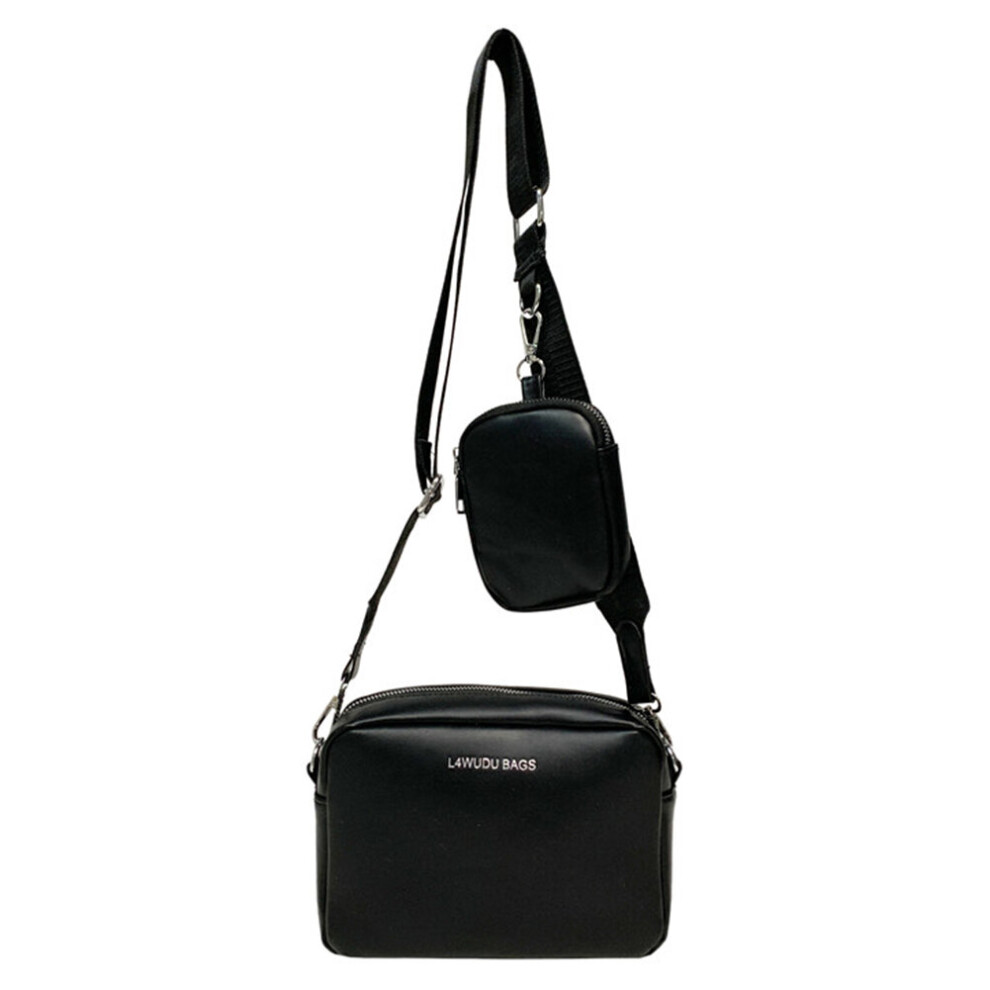 2 in 1 Crossbody Handbags Camera Headphone Pouch Messenger Handbags Solid Wide Strap for Travel Shopping-image-OPC-PBSKBKD-NEW