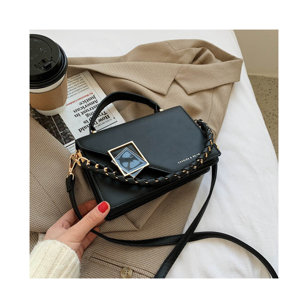Chain Women Handbags Pu Leather Shoulder Crossbody Bag And Purses Women's Messenger Bag Hand Bag Black