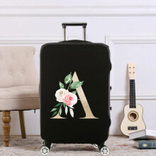 (beige, L) A-Z Letter Series Luggage Protective Cover Thicker Bag Luggage Cover Luggage Accessories for 18-32 Inch Traveling Luggage Case