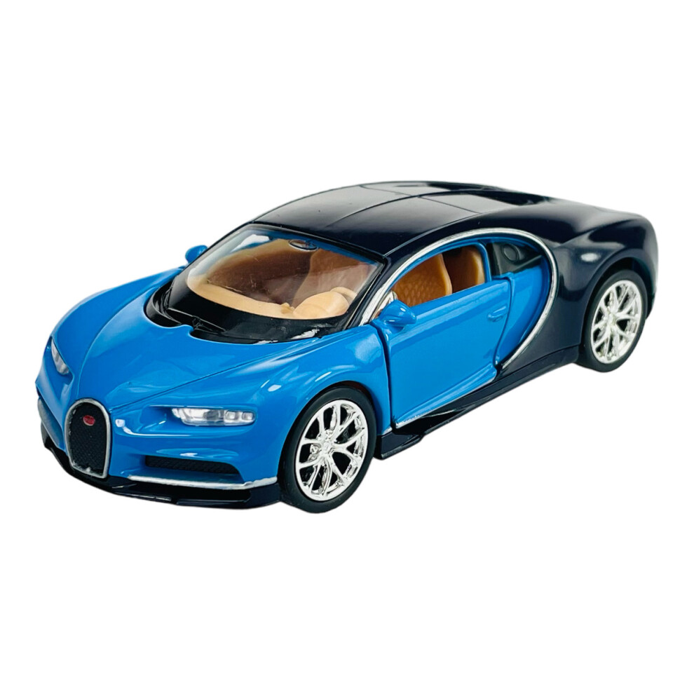 Welly Bugatti Chiron Blue 1:34-1:39 Die Cast New in Box Metal Model