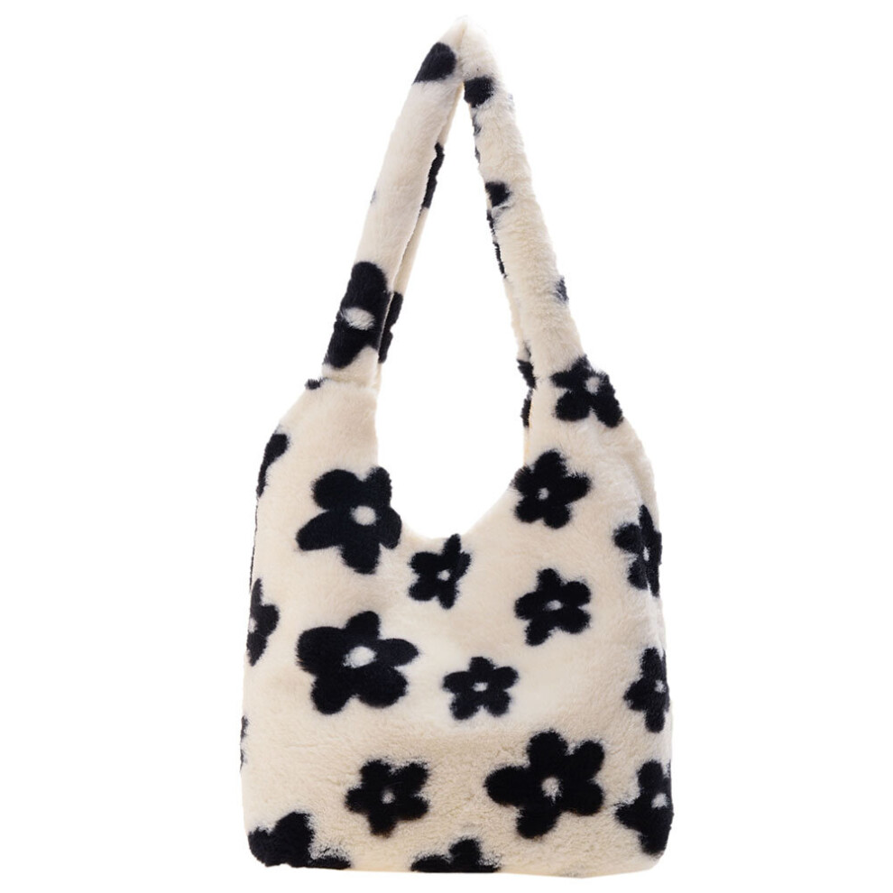 Flower Animal Pattern Shoulder Bags Casual Plush Vintage Handbag Winter All Match Underarm Bags Shopping Supplies-image-OPC-PBSKQV9-NEW