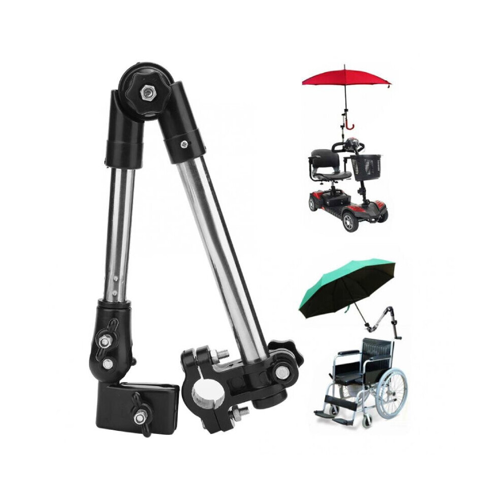 Attachment Umbrella Adjustable Clamp Stands Connector Pipe Wheelchair Handle