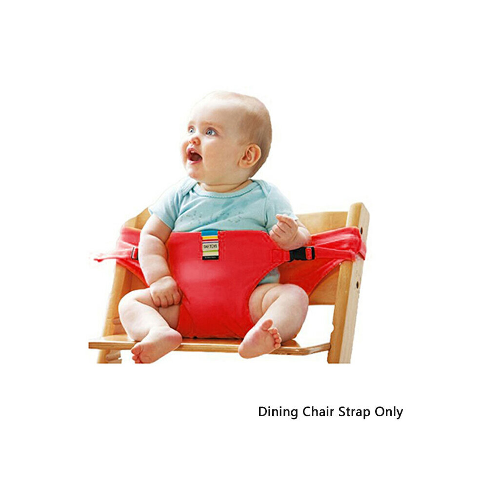 (Red) Foldable Baby Dining Chair Belt Nonslip Adjustable Polyester Portable Infant