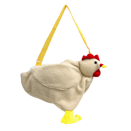 Funny Women Hen Shape Plush Bag Cartoon Chicken Crossbody Shoulder