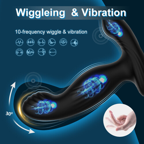 Prostate Massager Double Ring Remote Control Anal Plug Vibrating 1