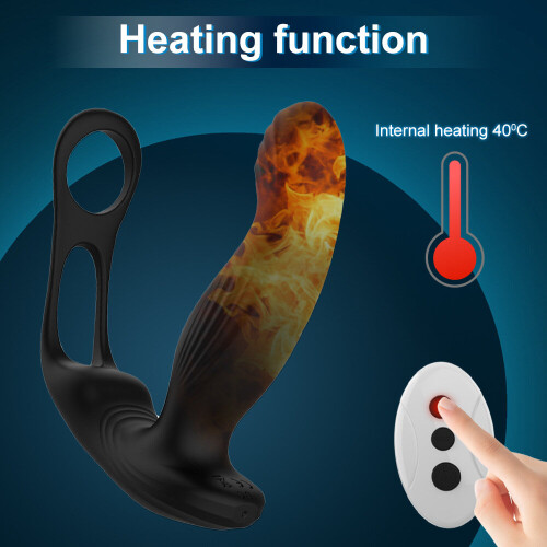 Prostate Massager Double Ring Remote Control Anal Plug Vibrating 2