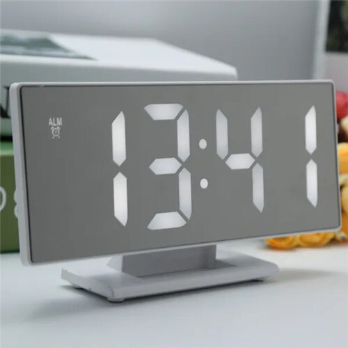 (Black Red) Digital Alarm Clock Snooze Display Time Night Led 1
