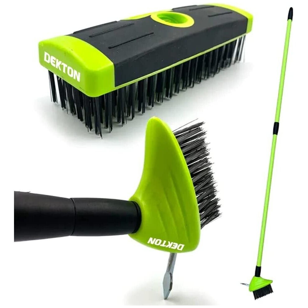 3 in 1 patio cleaning & weeding brush Green/Black Weed & Moss Removal Brush Tool