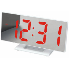 (White Red) Digital Alarm Clock Snooze Display Time Night Led