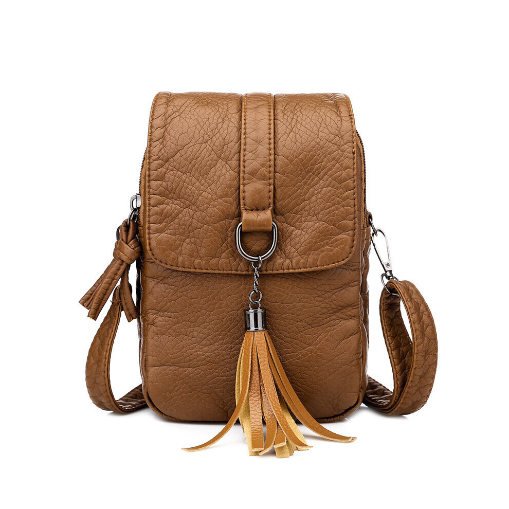Casual Women Phone Bag Purses and Handbags Bags Leather Purses Tassel Shoulder Bag Crossbody Bag-image-OPC-PBSMD67-NEW