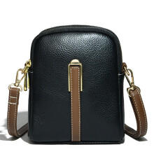 Real Cowhide Girls Purse Phone Pouch Leather Shoulder Bags Woman Minimalist Solid Mini Crossbody Bag