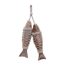 Hand-made Wooden Fish Nautical Ornament Hanging Wall Home Decor