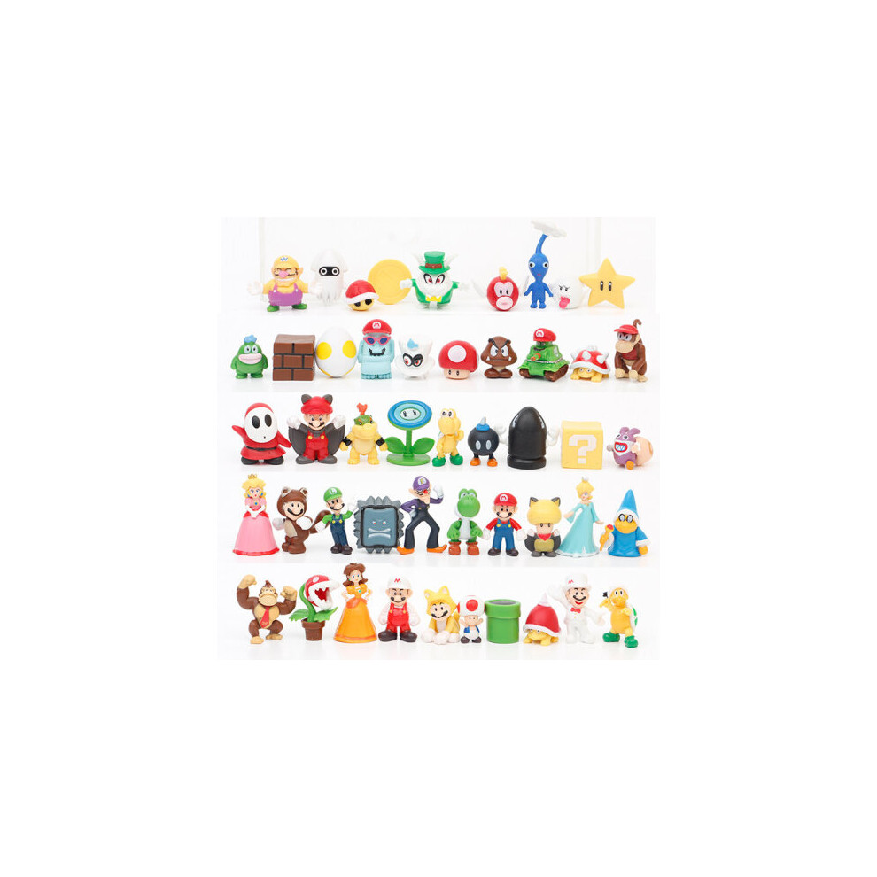 Xurikcoo 48Pcs Super Mario Bros Action Figure Doll Playset Figurine Gift