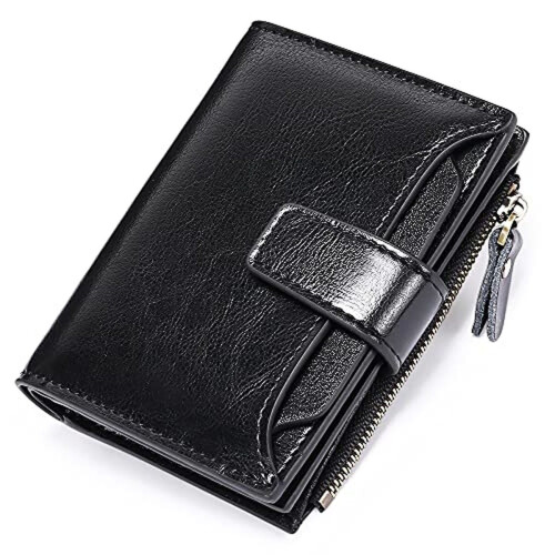 Small Wallet for Women Leather Bifold Compact RFID Blocking Multifunction Womens Wallet