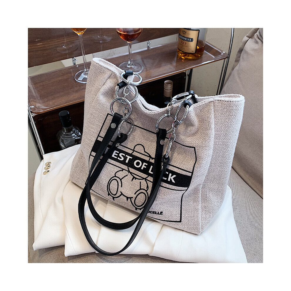 handbags Large-capacity bag female wild niche canvas handbag college student class bag messenger bag-image-OPC-PBSMXS8-NEW