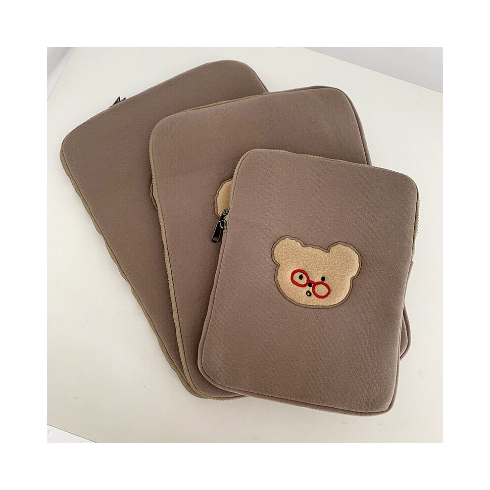 (Coffee-15Inch) Korea Ins Ipad Laptop Case Bag Pro 9.7 10.8 11Inch Cartoon Bear 11 13 15 Inch Tablet Protective Inner Sleeve Bag Pouch Brown 885654911816