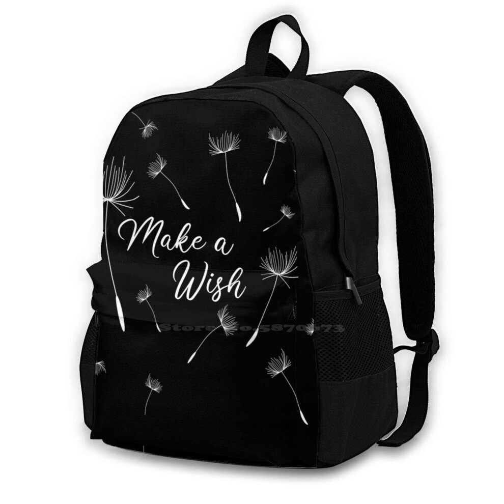 Make A Wish Breathe Dandelion Tattoo Winter Women Men Teens Laptop Travel School Bags Just Breathe Make Wish Blowball Dandelion Multicoloured 885654916323