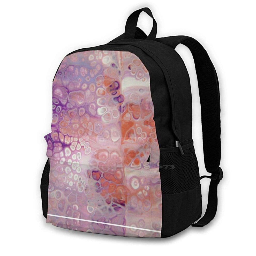 Fluid Nature - Divided Flow In Purple - Acrylic Pour Art Large Capacity Backpack Laptop Travel Bags Divided Dividing Multicoloured 885654924441