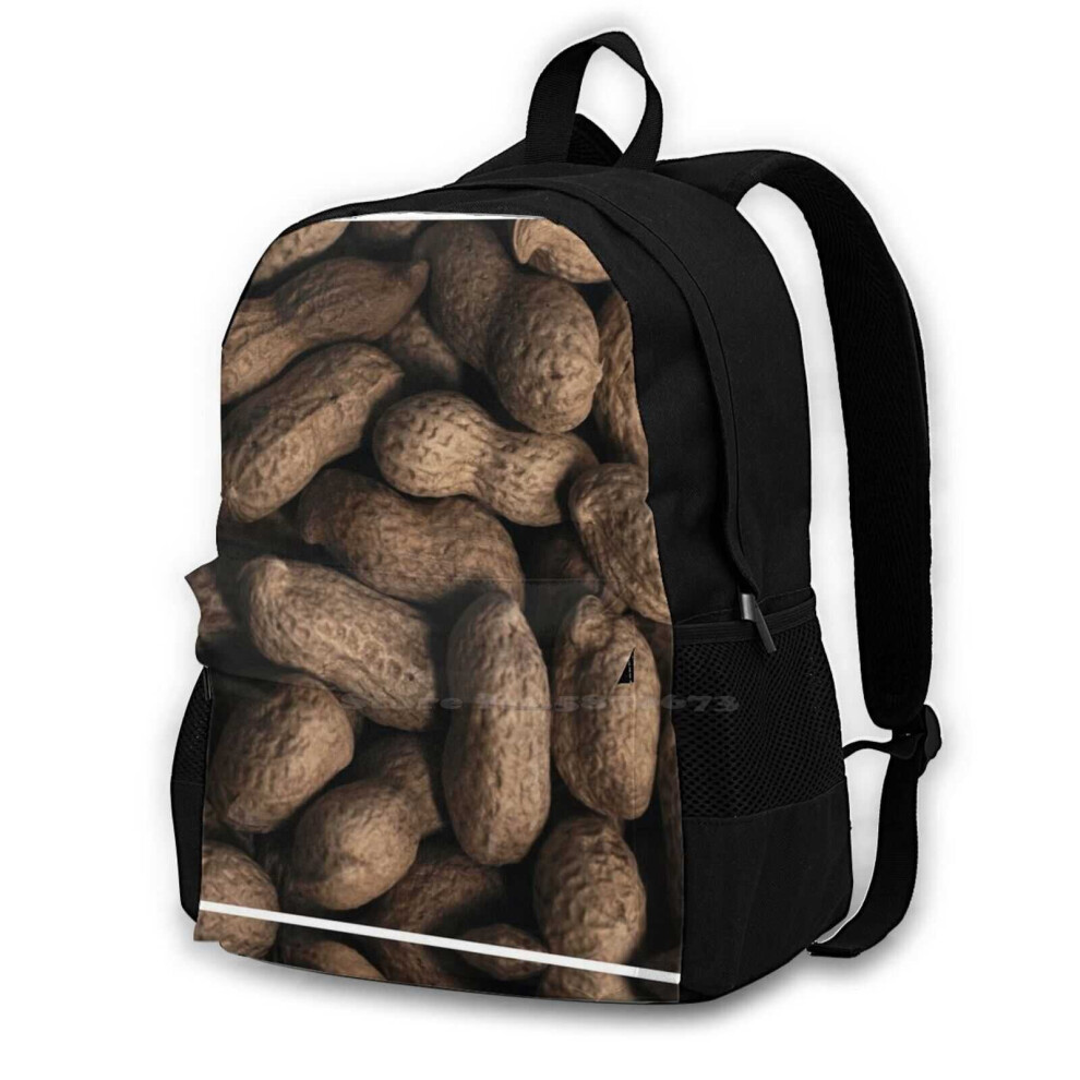 Backpack For Student School Laptop Travel Bag Peanut Nuts Texture In Shell Brown Background Roasted Tasty Food Snack Coated Many-image-OPC-PBSN7MX-NEW