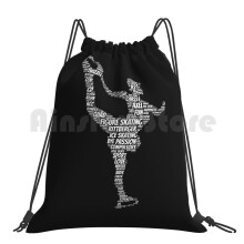 Figure Skating Words Backpack Drawstring Bag Riding Climbing Gym Bag Figure Skating Skate Ice Words Love Sports Dance