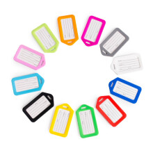 10Pcs/lot Plastic Travel Luggage Tags Colorful Luggage Labels With Transparent Straps Ramdom