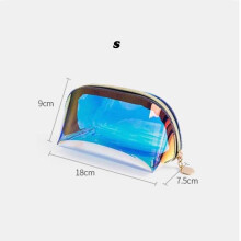Laser Cosmetic Bag Ins Style Cosmetics Semicircle Travel Bag Portable Dumpling-Shaped Transparent Wash Bag