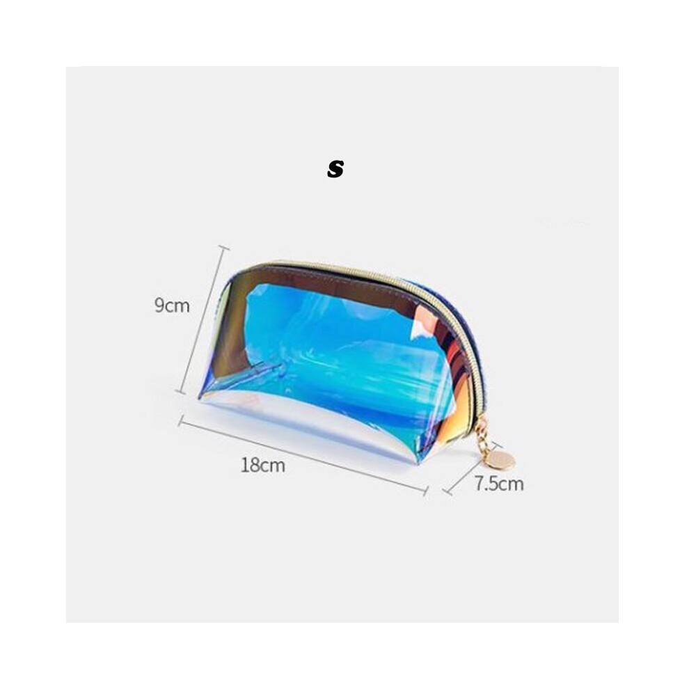 Laser Cosmetic Bag Ins Style Cosmetics Semicircle Travel Bag Portable Dumpling-Shaped Transparent Wash Bag-image-OPC-PBSNMJT-NEW
