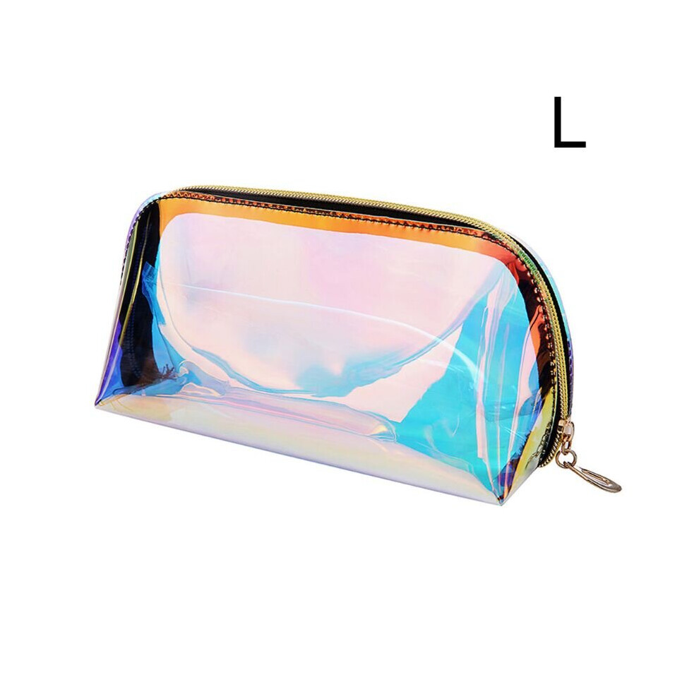 Women Lady Holographic Travel Makeup Bag Multifunctional Transparent Cosmetic Pouch Purse Casual Storage Organizer