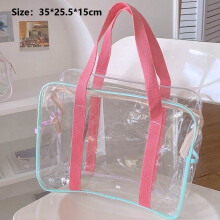 Cream Large-capacity Pvc Swimming Transparent Water Beach Bag Shoulder Bag Storage Bag Wash Bag Purse