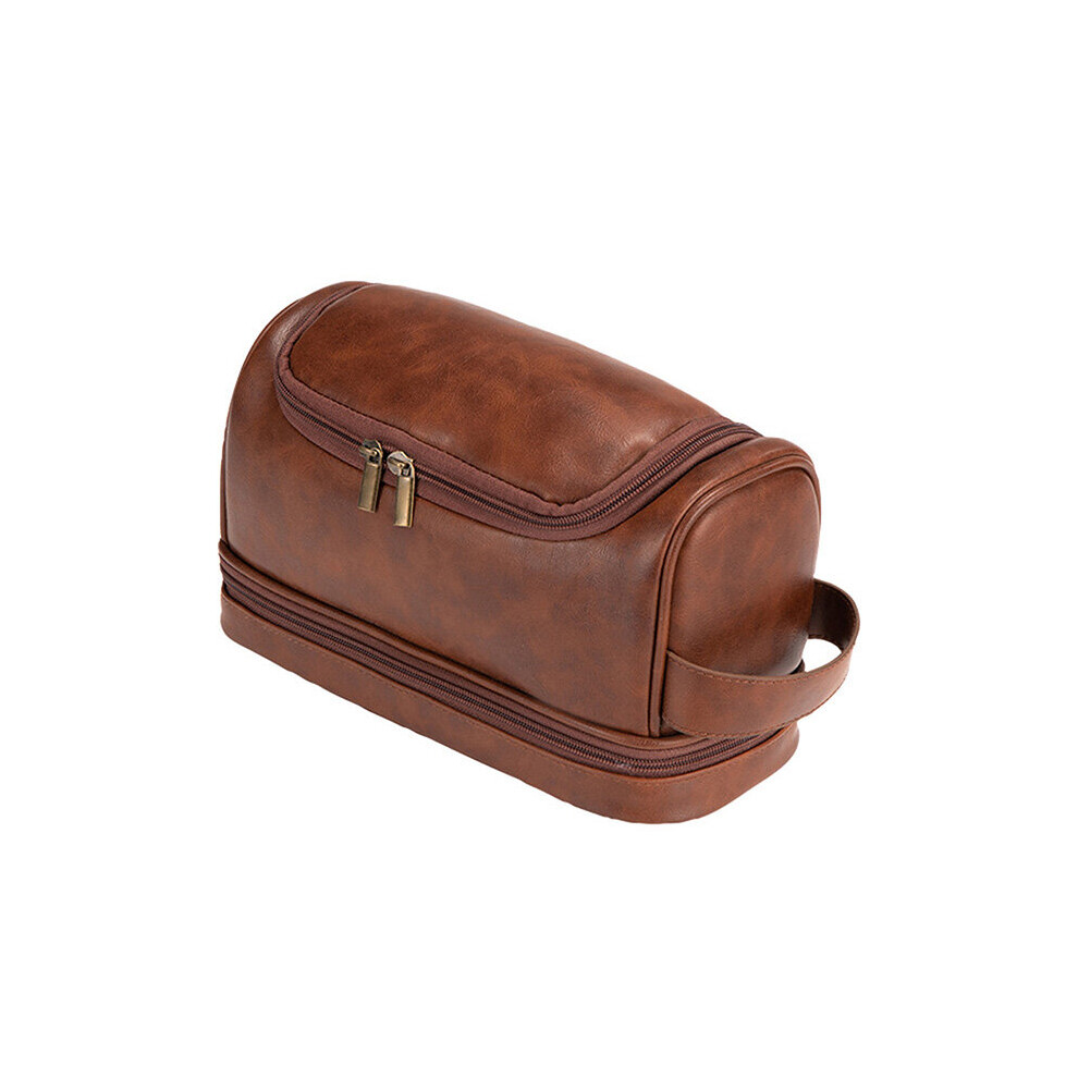 Multicoloured Large Capacity Cosmetic Bag, Travel Makeup Storage Bag With Handle, Pu Leather Cosmetic Organiser