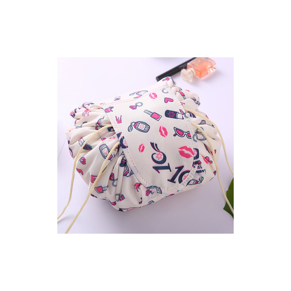 Brown 2023New Cosmetic Bag Portable Travel Storage Bag Large Capacity Drawstring Cosmetic Bag Women