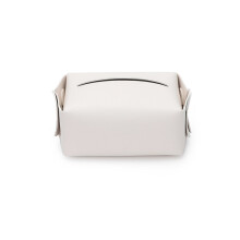 (Beige-L) European leather tissue box decoration Modern living room directly stores household leather tissue box