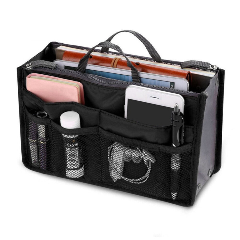 Multicoloured Organizer Insert Bag Nylon Travel Insert Organizer Handbag Purse Large Liner Lady Makeup Women Cosmetic Bag Female Tote